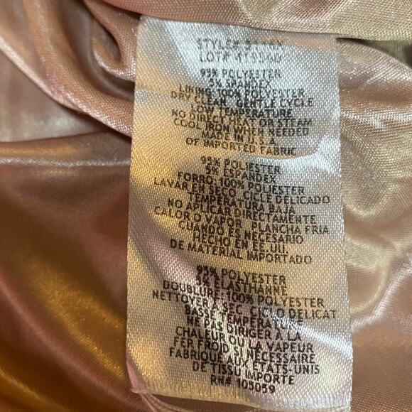 Xscape Evening Gown Long Sleeve Shoulder Cut Out High Slit Black Womens 10 - Picture 8 of 8